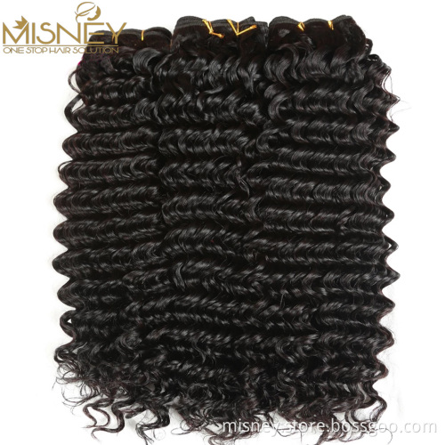 Deep Wave Bundles Brazilian Hair Weave Bundles Deep Curly Remy Hair Extensions For Black Women Human Hair Bundles Misney